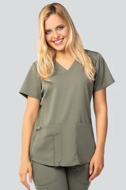 Uniformix Fizjoterapia|Bluzy-Bluza medyczna damska Med Couture Performance Touch, 7459-OLIV