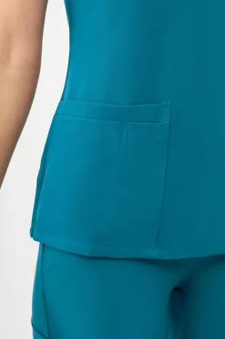 Uniformix Fizjoterapia|Kosmetologia-Bluza medyczna damska , Super Flex 4000-Caribbean Blue