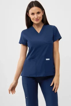 Uniformix Fizjoterapia|Kosmetologia-Bluza medyczna damska , Super Flex 4000-Navy