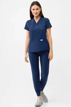 Uniformix Fizjoterapia|Kosmetologia-Bluza medyczna damska , Super Flex 4000-Navy
