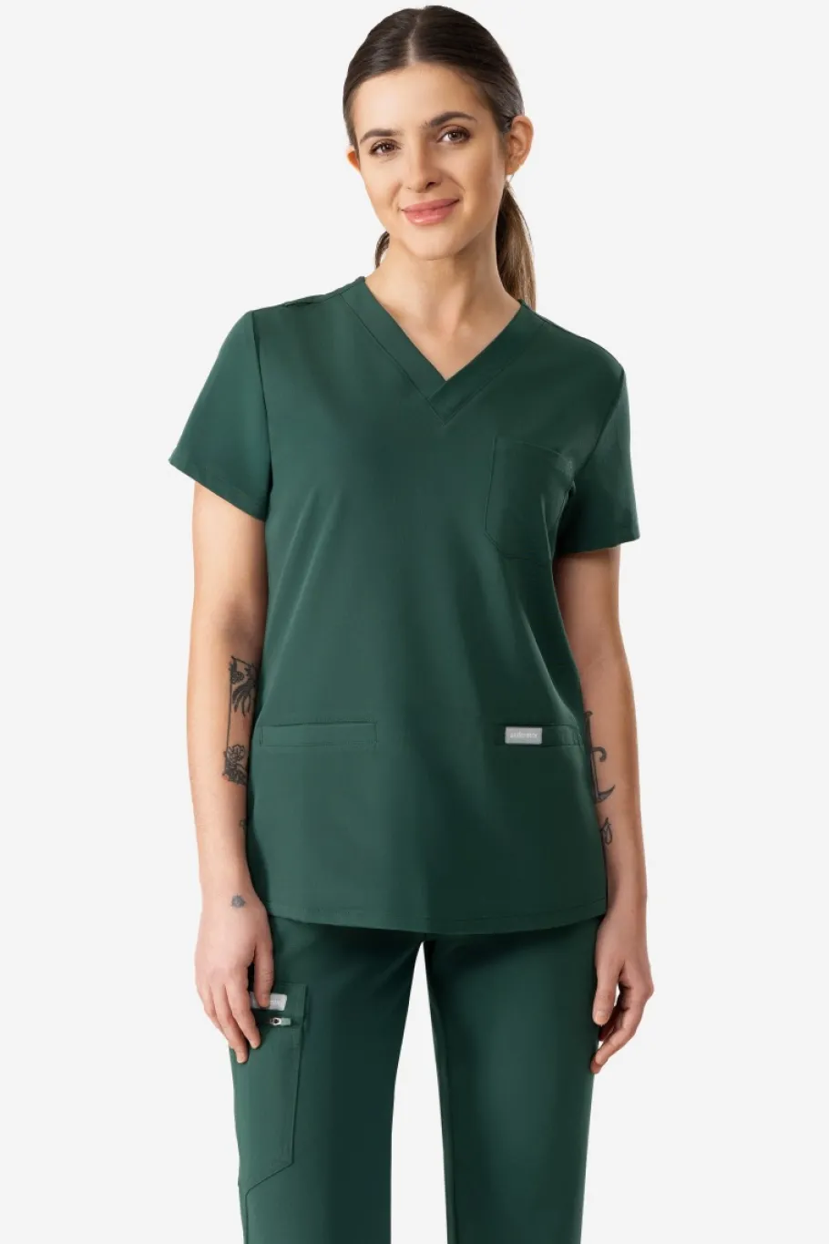 Uniformix Fizjoterapia|Kosmetologia-Bluza medyczna damska RayOn, 3000, Hunter Green