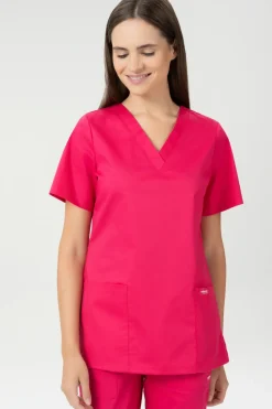 Uniformix Kosmetologia|Stomatologia-Bluza medyczna damska, FLEX ZONE FZ1001B, róż intensywny
