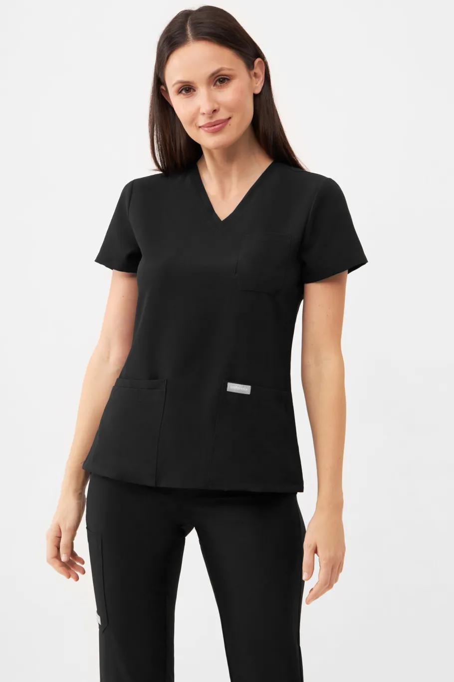 Uniformix Fizjoterapia|Kosmetologia-Bluza medyczna damska , Super Flex 4000-Black