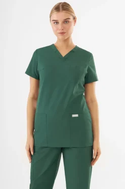 Uniformix Kosmetologia|Stomatologia-Bluza medyczna damska, TEAM T1000, Hunter Green
