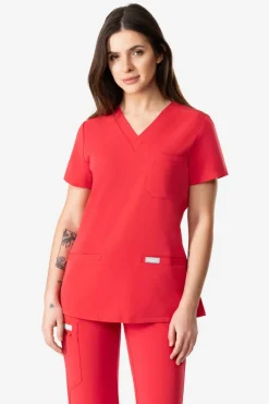 Uniformix Fizjoterapia|Kosmetologia-Bluza medyczna damska RayOn, 3000, Red