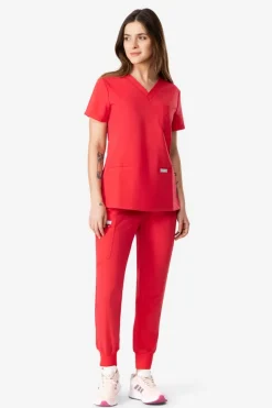 Uniformix Fizjoterapia|Kosmetologia-Bluza medyczna damska RayOn, 3000, Red