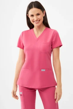 Uniformix Fizjoterapia|Kosmetologia-Bluza medyczna damska RayOn, 3000, Rust Red