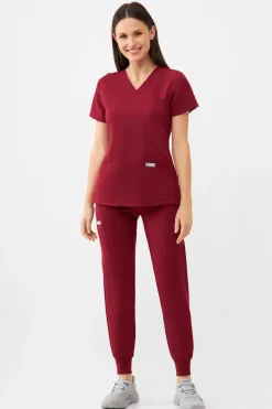 Uniformix Fizjoterapia|Kosmetologia-Bluza medyczna damska RayOn, 3000, Burgundy