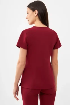 Uniformix Fizjoterapia|Kosmetologia-Bluza medyczna damska RayOn, 3000, Burgundy