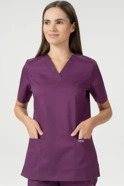 Uniformix Kosmetologia|Stomatologia-Bluza medyczna damska, FLEX ZONE FZ1001B, wino