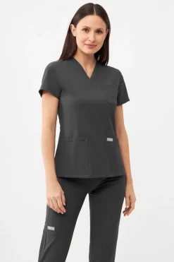 Uniformix Fizjoterapia|Kosmetologia-Bluza medyczna damska , Super Flex 4000-Dark Grey