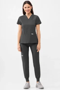 Uniformix Fizjoterapia|Kosmetologia-Bluza medyczna damska , Super Flex 4000-Dark Grey