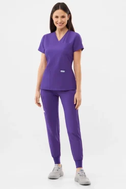 Uniformix Fizjoterapia|Kosmetologia-Bluza medyczna damska , Super Flex 4000-Plum wine