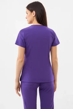 Uniformix Fizjoterapia|Kosmetologia-Bluza medyczna damska , Super Flex 4000-Plum wine