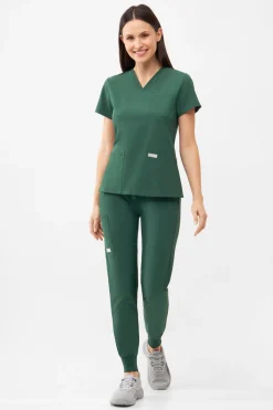 Uniformix Fizjoterapia|Kosmetologia-Bluza medyczna damska , Super Flex 4000-Hunter green