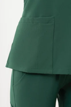 Uniformix Fizjoterapia|Kosmetologia-Bluza medyczna damska , Super Flex 4000-Hunter green