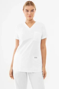 Uniformix Fizjoterapia|Kosmetologia-Bluza medyczna damska, TEAM T1000, White