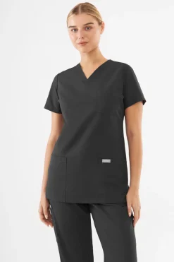 Uniformix Fizjoterapia|Kosmetologia-Bluza medyczna damska, TEAM T1000, Dark gray