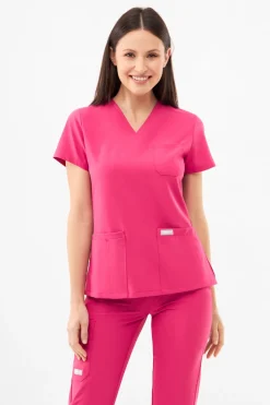 Uniformix Fizjoterapia|Kosmetologia-Bluza medyczna damska , Super Flex 4000-Virtual pink