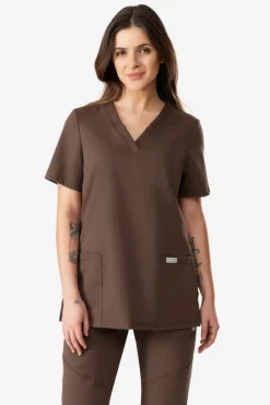 Uniformix Kosmetologia|Stomatologia-Bluza medyczna damska, B1001, brązowy