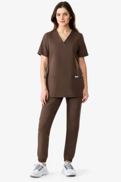 Uniformix Kosmetologia|Stomatologia-Bluza medyczna damska, B1001, brązowy