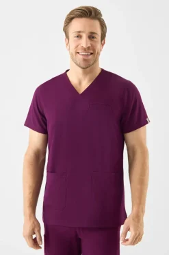 Uniformix Bluzy-Bluza medyczna męska Med Couture RothWear, 7477-WINE
