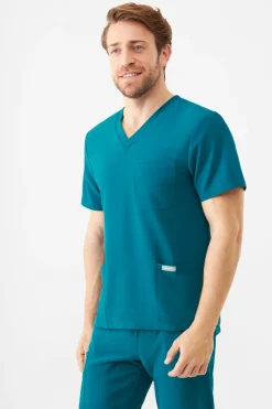 Uniformix Bluzy-Bluza medyczna męska Super Flex, 4050-Caribbean Blue