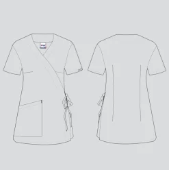 Uniformix Kosmetologia|Stomatologia-Bluza medyczna wiązana, 1 kieszeń,, fason kimonowy, Select, SE1000, grafitowa