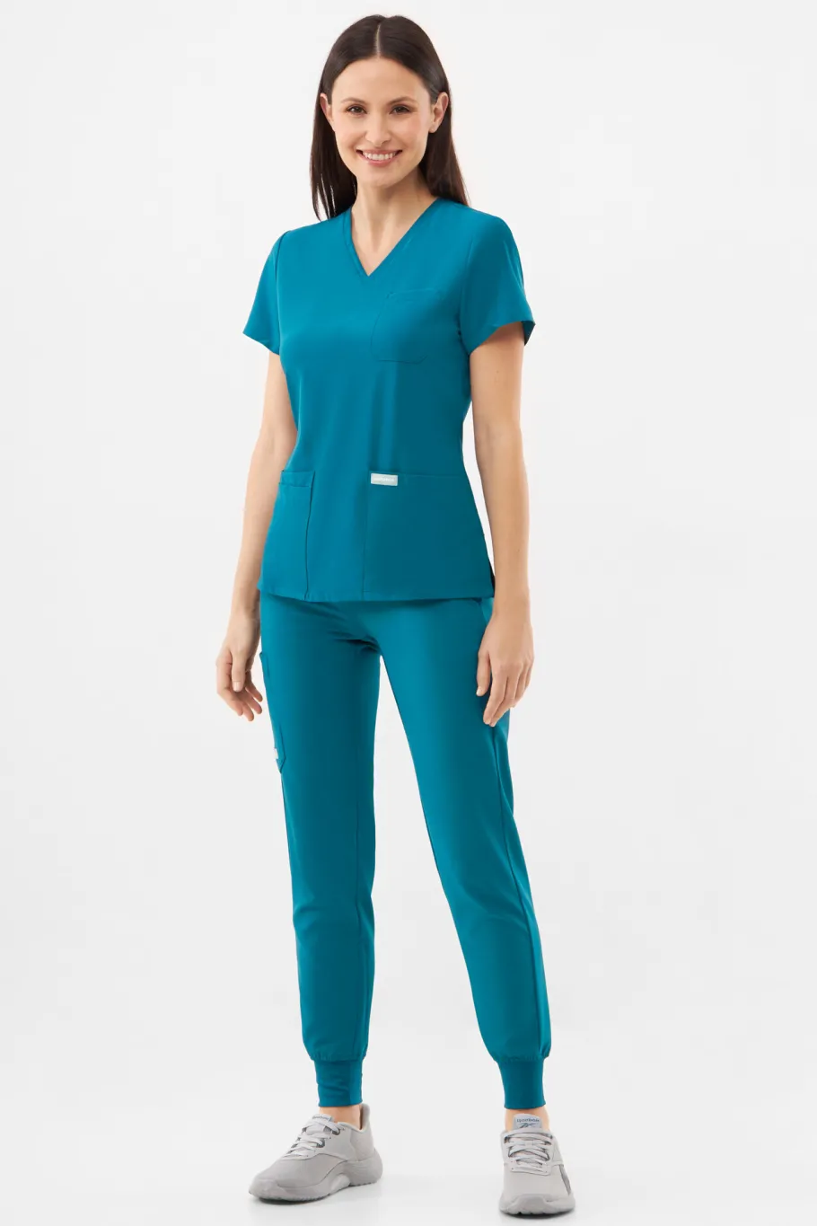 Uniformix Fizjoterapia|Kosmetologia-Spodnie medyczne damskie Super Flex, 4020-Caribbean Blue