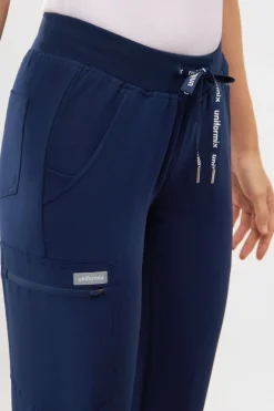 Uniformix Fizjoterapia|Kosmetologia-Spodnie medyczne damskie RayOn, 3020, Navy