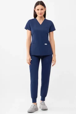 Uniformix Fizjoterapia|Kosmetologia-Spodnie medyczne damskie RayOn, 3020, Navy