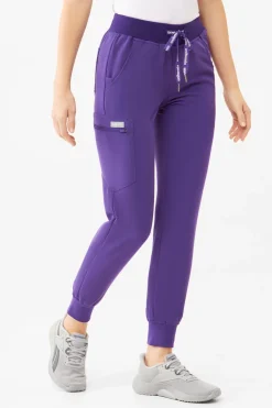 Uniformix Fizjoterapia|Kosmetologia-Spodnie medyczne damskie RayOn, 3020, Plum Wine