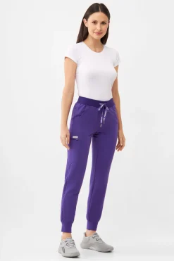 Uniformix Fizjoterapia|Kosmetologia-Spodnie medyczne damskie RayOn, 3020, Plum Wine