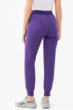 Uniformix Fizjoterapia|Kosmetologia-Spodnie medyczne damskie RayOn, 3020, Plum Wine