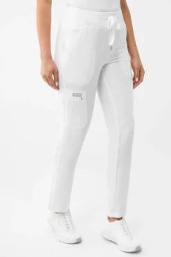 Uniformix Fizjoterapia|Kosmetologia-Spodnie medyczne damskie RayOn, 3030 White