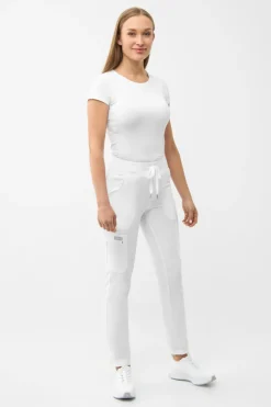 Uniformix Fizjoterapia|Kosmetologia-Spodnie medyczne damskie RayOn, 3030 White