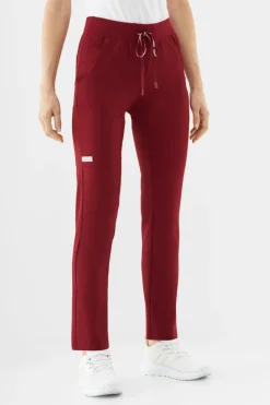 Uniformix Fizjoterapia|Kosmetologia-Spodnie medyczne damskie Super Flex, 4030 Burgundy