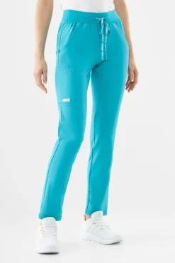 Uniformix Fizjoterapia|Kosmetologia-Spodnie medyczne damskie Super Flex, 4030 Teal