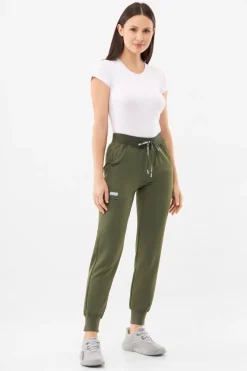Uniformix Fizjoterapia|Kosmetologia-Spodnie medyczne damskie RayOn, 3020, Tea Leaf