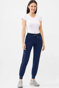 Uniformix Fizjoterapia|Kosmetologia-Spodnie medyczne damskie Super Flex, 4020-Navy