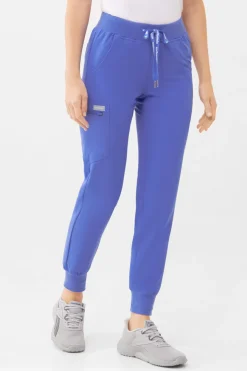 Uniformix Fizjoterapia|Kosmetologia-Spodnie medyczne damskie RayOn, 3020, Ceil Blue