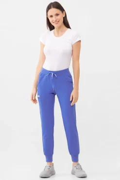 Uniformix Fizjoterapia|Kosmetologia-Spodnie medyczne damskie RayOn, 3020, Ceil Blue