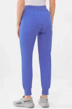 Uniformix Fizjoterapia|Kosmetologia-Spodnie medyczne damskie RayOn, 3020, Ceil Blue