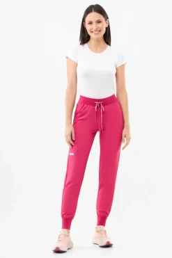Uniformix Fizjoterapia|Kosmetologia-Spodnie medyczne damskie Super Flex, 4020- Virtual pink