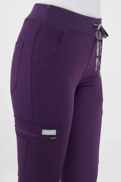 Uniformix Fizjoterapia|Kosmetologia-Spodnie medyczne damskie RayOn, 3030, Dark Purple