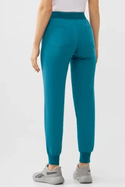 Uniformix Fizjoterapia|Kosmetologia-Spodnie medyczne damskie RayOn, 3020, Caribbean Blue