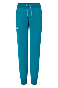 Uniformix Fizjoterapia|Kosmetologia-Spodnie medyczne damskie RayOn, 3020, Caribbean Blue
