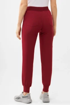 Uniformix Fizjoterapia|Kosmetologia-Spodnie medyczne damskie RayOn, 3020, Burgundy