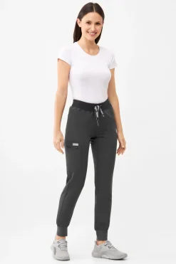 Uniformix Fizjoterapia|Kosmetologia-Spodnie medyczne damskie RayOn, 3020, Dark Grey