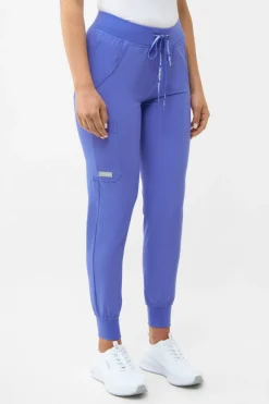 Uniformix Fizjoterapia|Kosmetologia-Spodnie medyczne damskie Super Flex, 4020-Ceil Blue